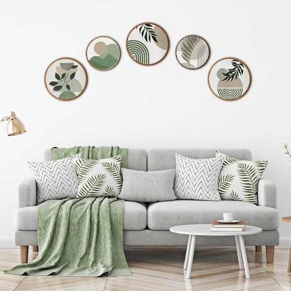 10'' and 8'' 5 Pcs Boho Wooden Bohemian Greenery Wall Hanging Decor - Picture 6 of 6